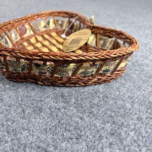 Vintage 1998 Home Styles Hermitage Pottery Heart Wicker Basket Fabric Lined
